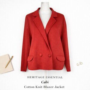Cabi Red Cotton Blazer Cardigan Jacket Style 4479 Medium M Classic Knit